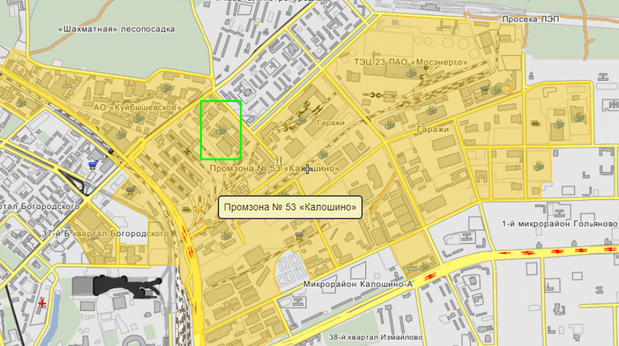Промзона № 53 Калошино на карте Москвы
